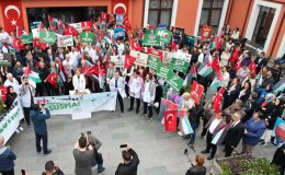 Bezmialem Vakıf Üniversitesi’nden Filistin’e destek: Öğrenciler ve akademisyenler yürüdü