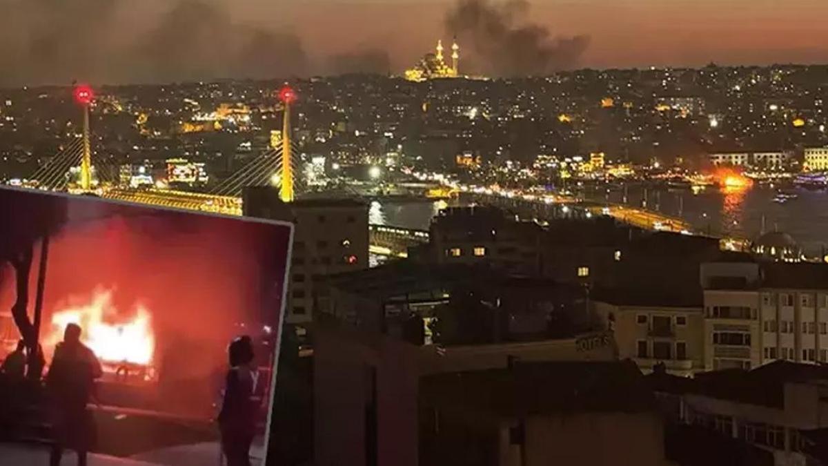 SON DAKİKA |  Fatih’te 2 teknede çıkan yangın söndürüldü